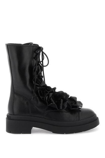 JIMMY CHOO nari flowers flat combat boots