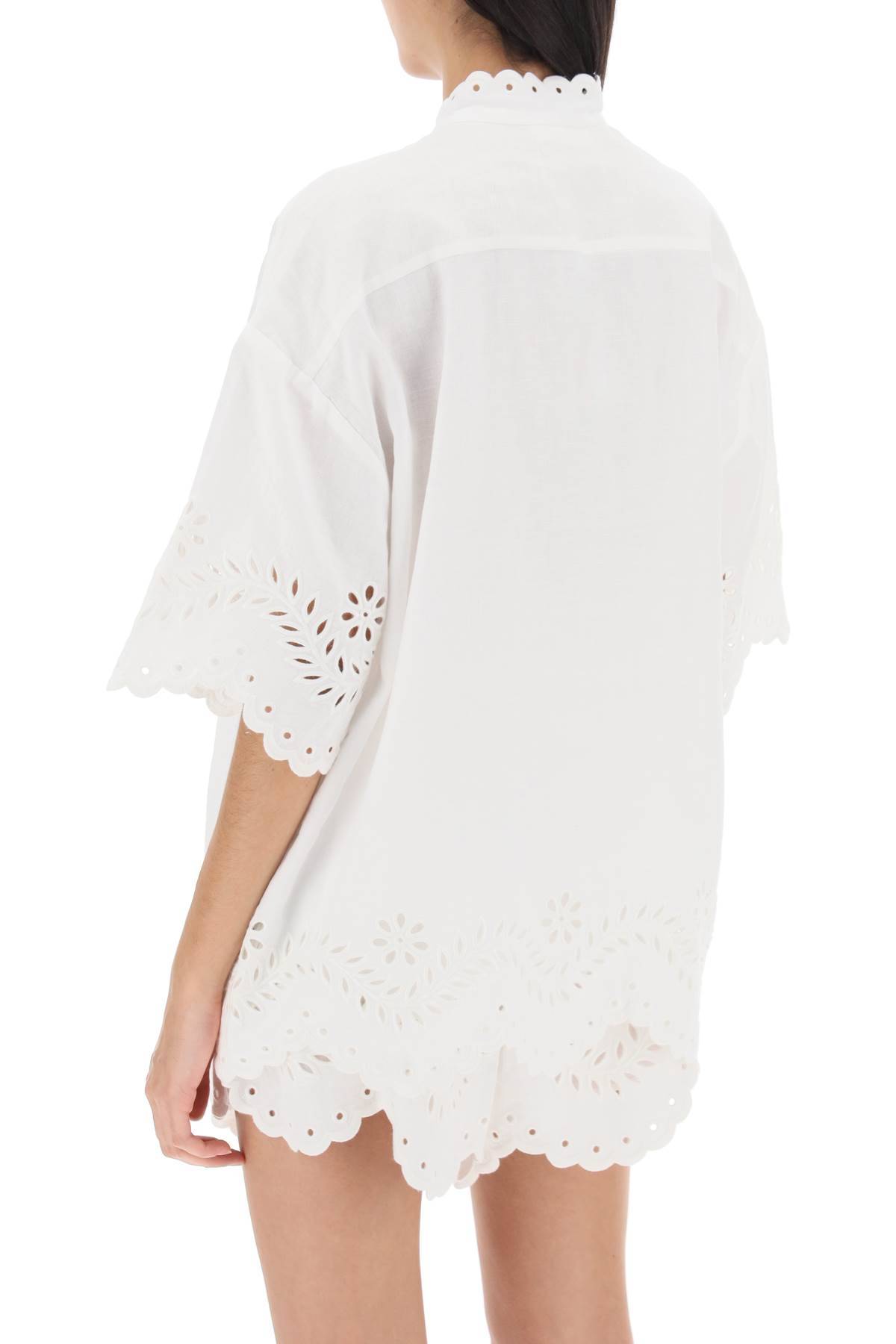 ZIMMERMANN junie tunic shirt with cutwork embroideries