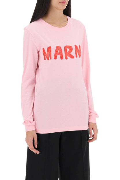 MARNI brushed logo long-sleeved t-shirt