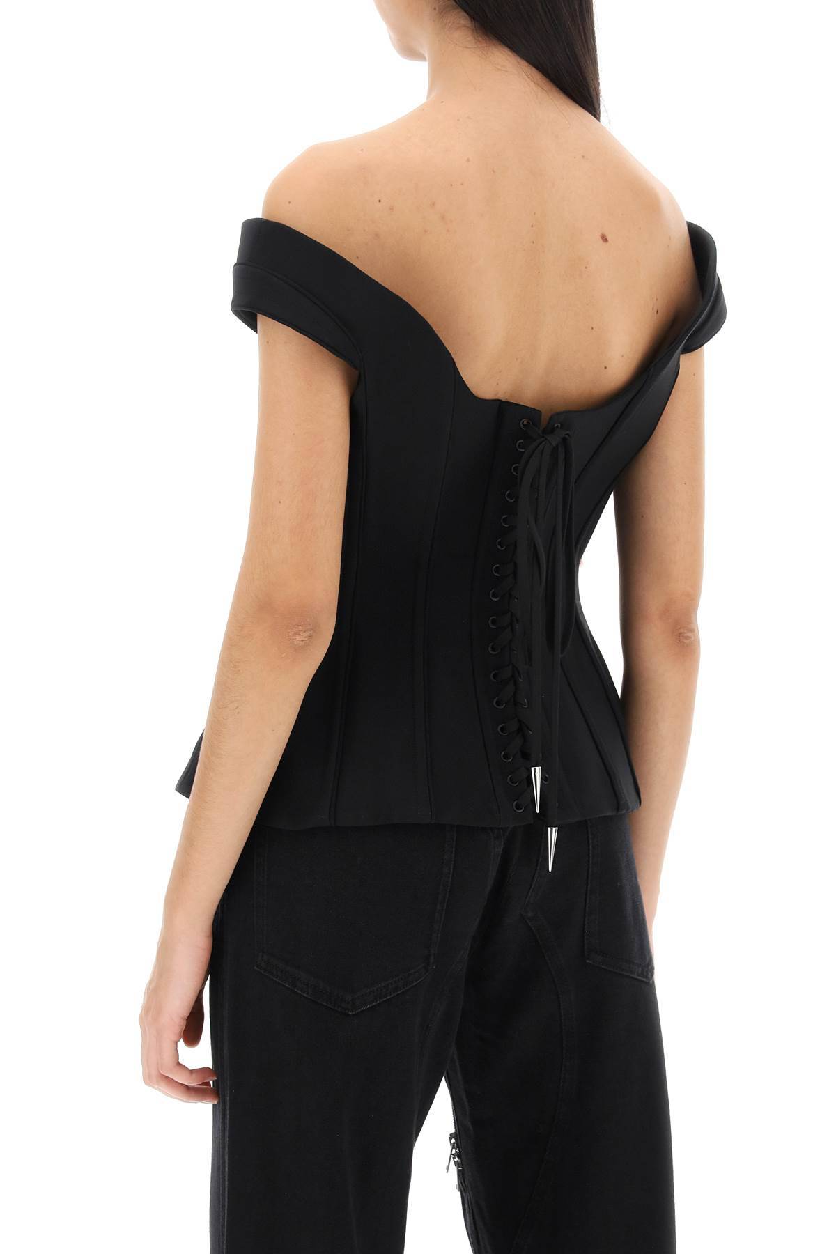 MUGLER off-shoulder corset top