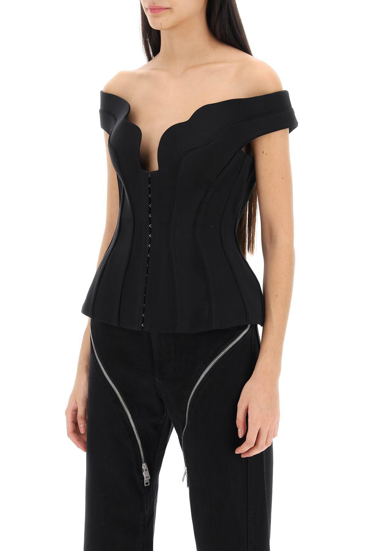 MUGLER off-shoulder corset top