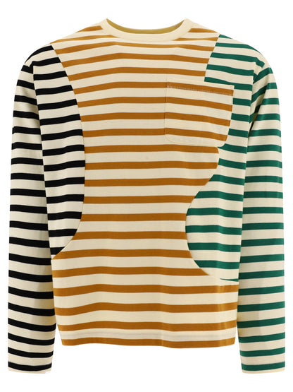 Brain Dead Panelled Striped T Shirt