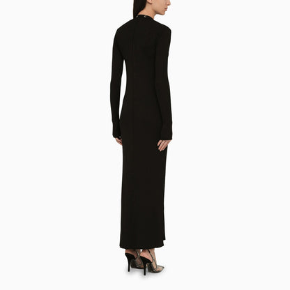 The Attico Black Viscose Long Cardigan