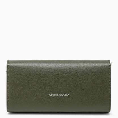 Alexander Mc Queen Khaki Chain Wallet In Leather