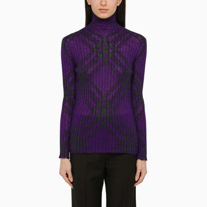 Burberry Purple Turtleneck Sweater In Wool Blend