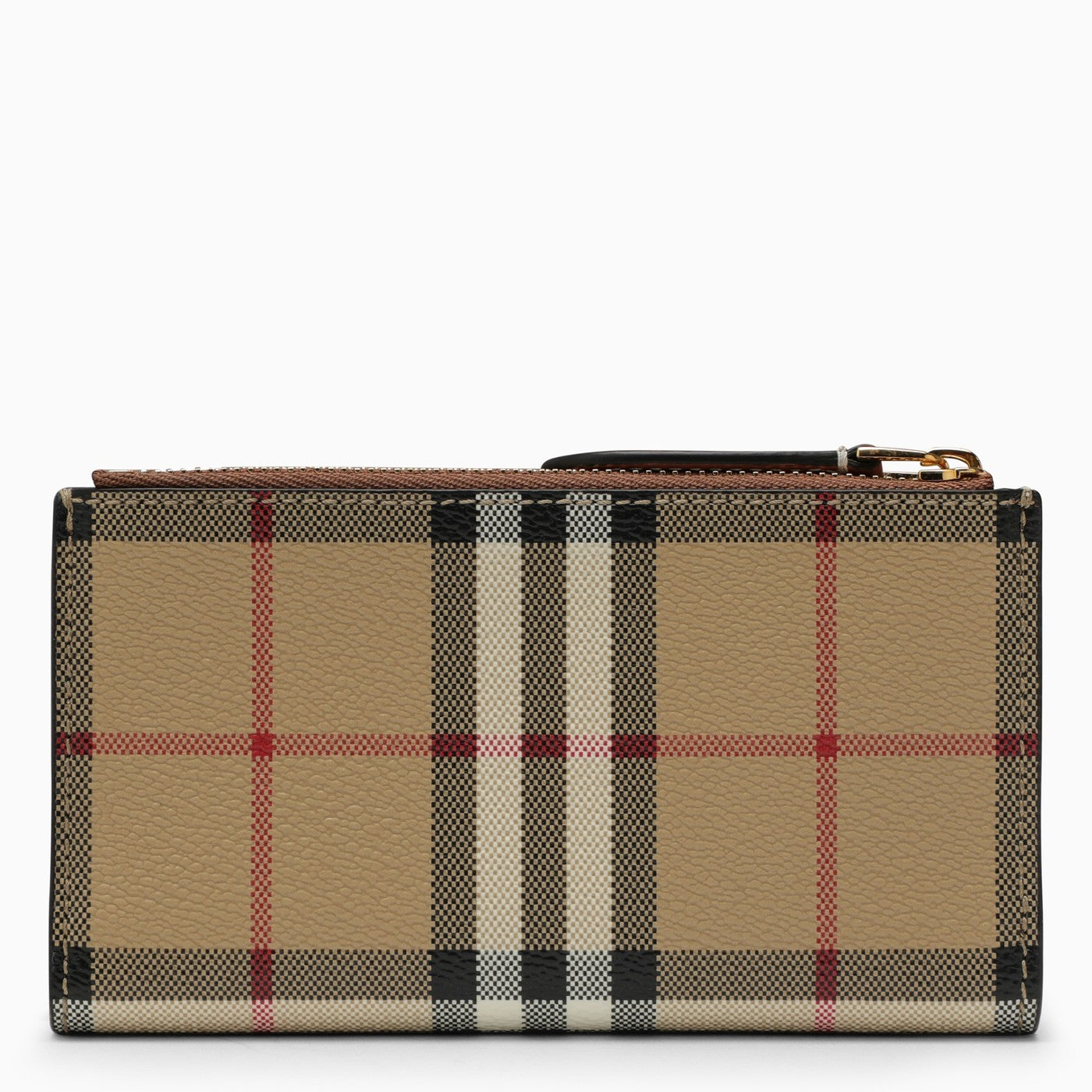 Burberry Beige Wallet With Vintage Check Pattern In Coated Canvas