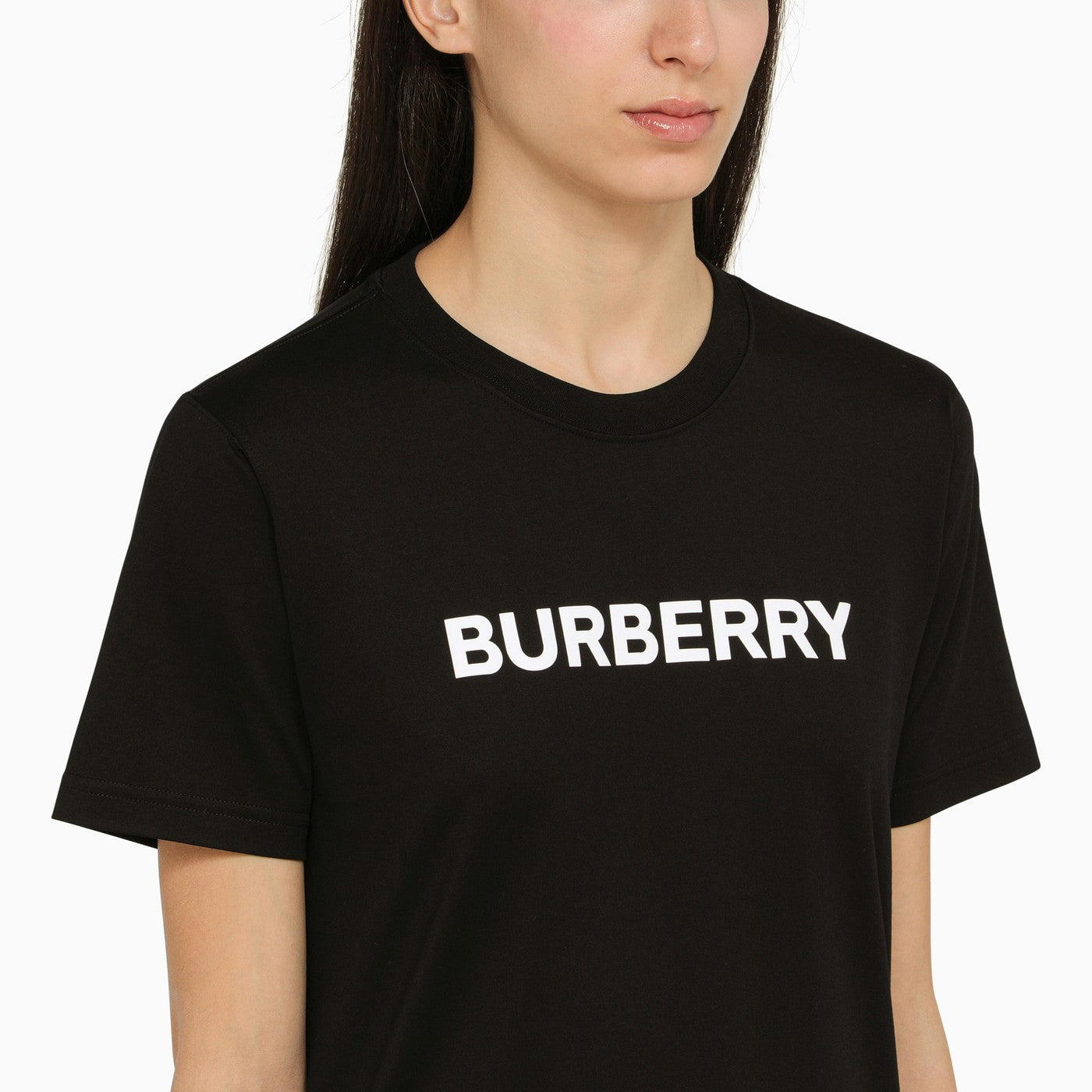 Burberry Black Crew Neck T Shirt With Logo