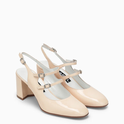 Carel Paris Pale Pink Patent Leather Slingback Mary Janes