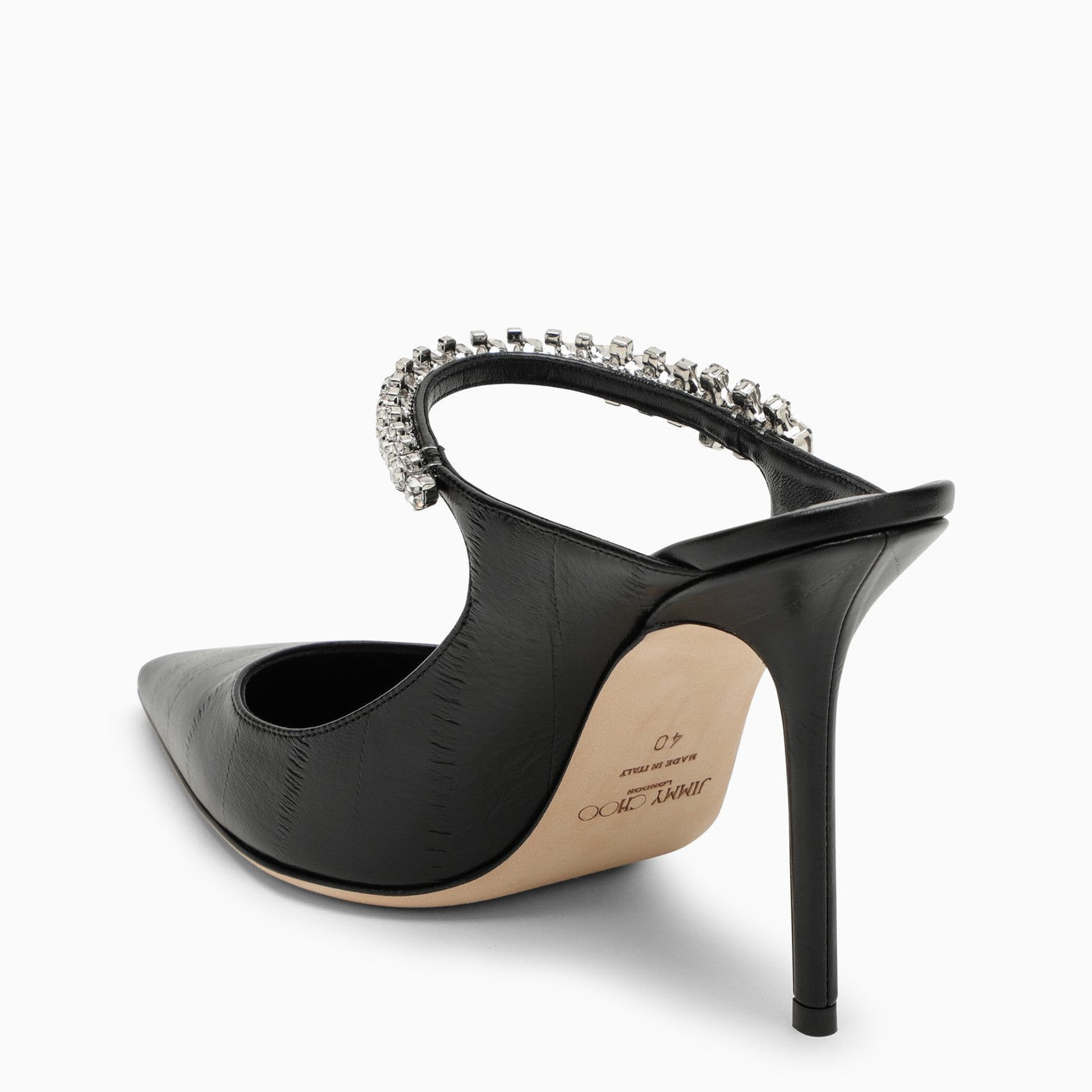 Jimmy Choo Bing 100 Black Leather Sabot