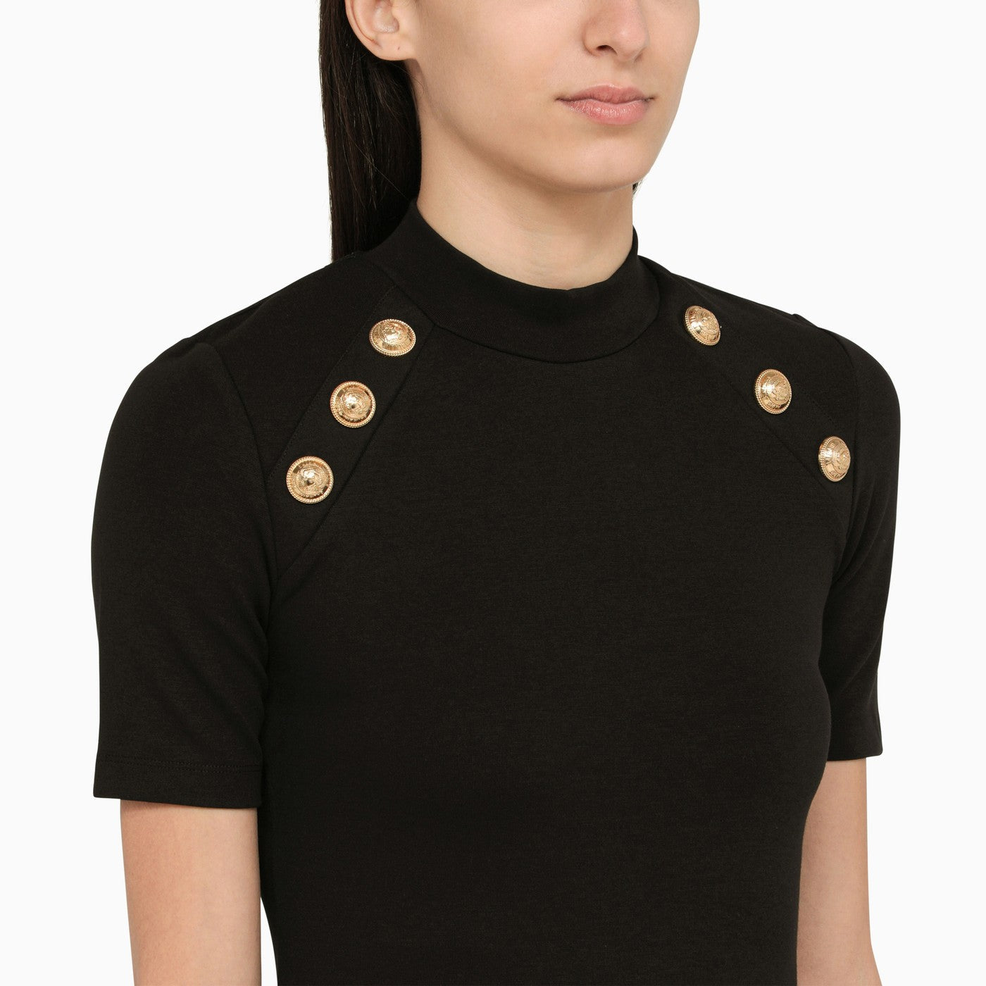 Balmain Black Sweater With Buttons