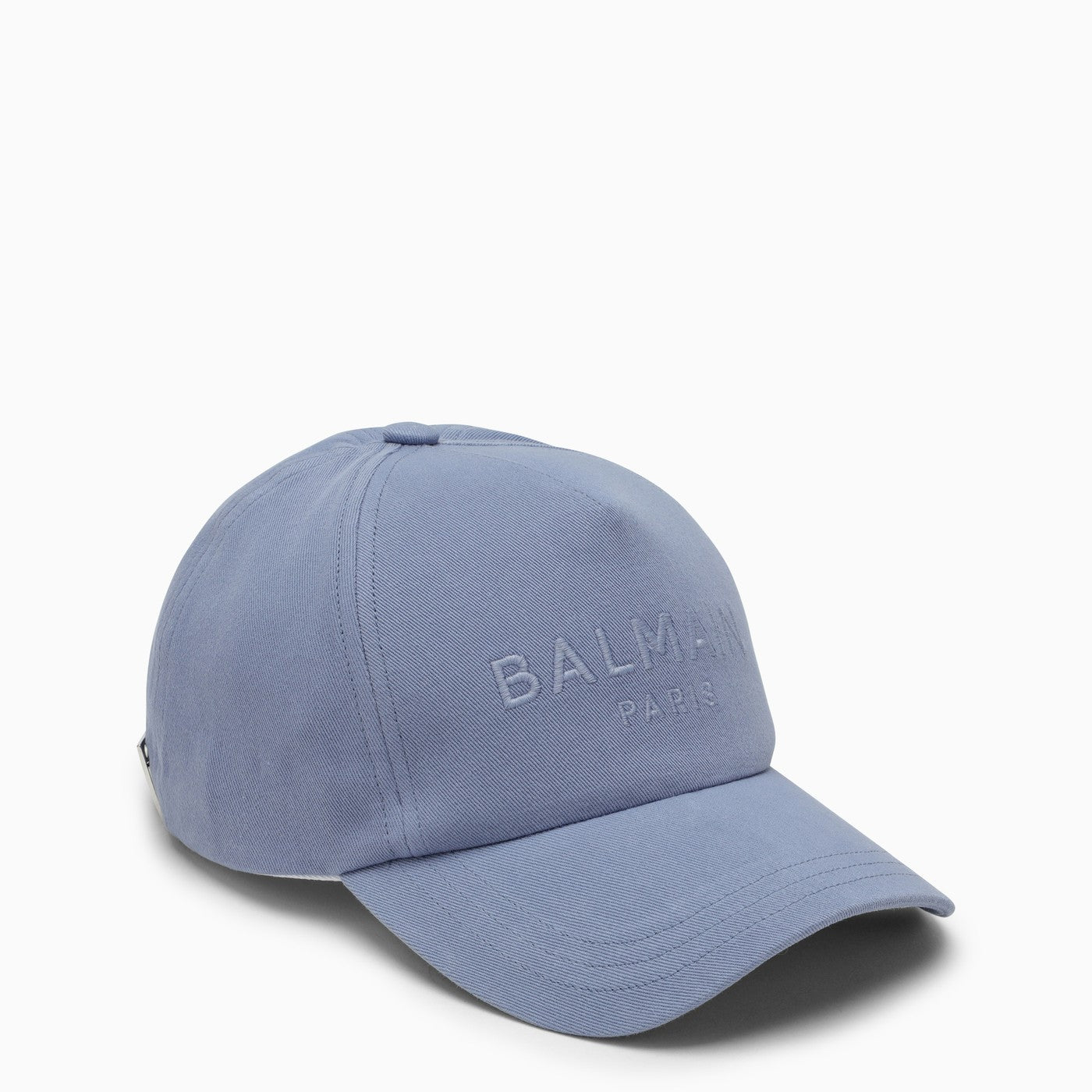 Balmain Light Blue Baseball Cap With Logo