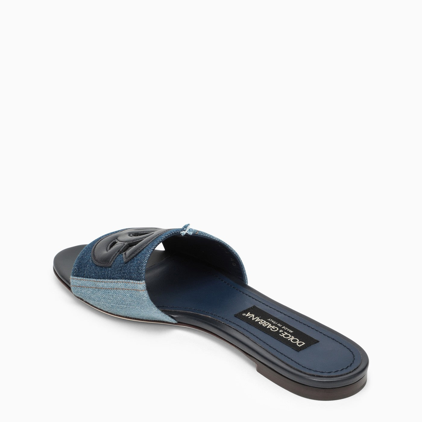 Dolce&Gabbana Blue Denim Slide With Logo