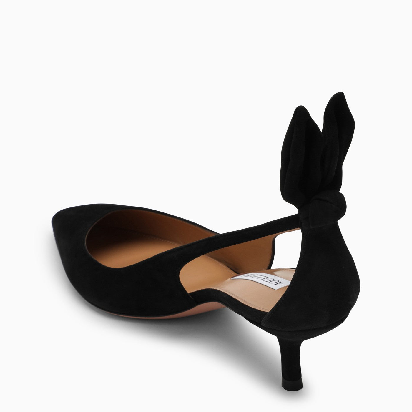 Aquazzura Black Bow Tie Suede Pump