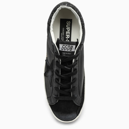 Golden Goose Deluxe Brand Super Star Black Low Trainer With Rhinestones