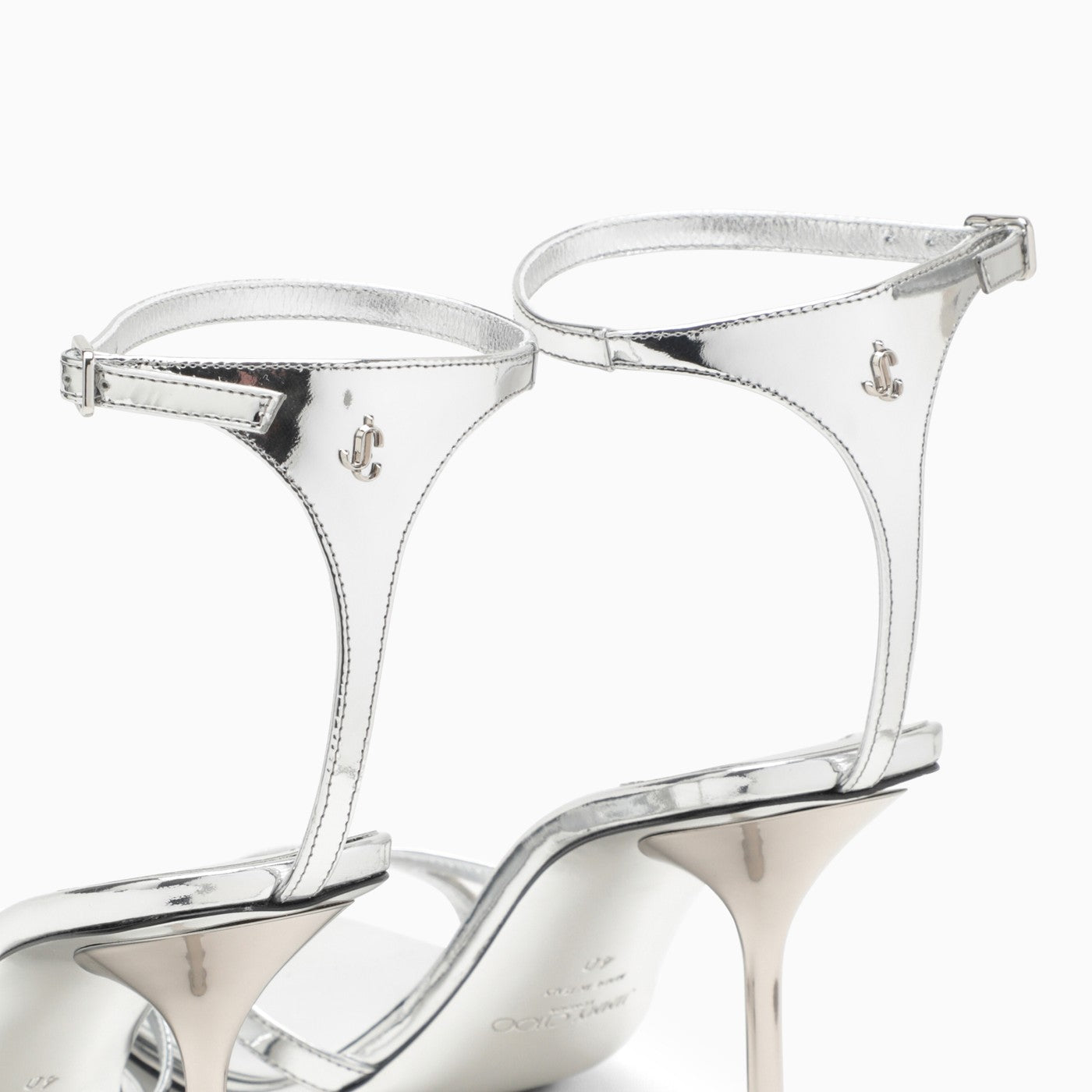 Jimmy Choo Ixia 95 Metallic Silver Leather Sandal