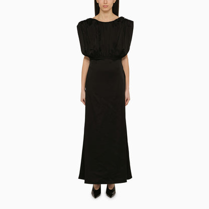 Jil Sander Long Dress With Black Ruffles