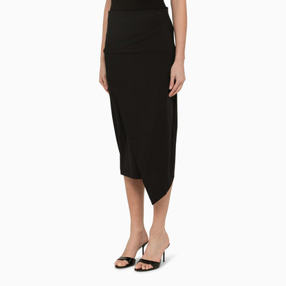 Calvin Klein Black Midi Wrap Skirt