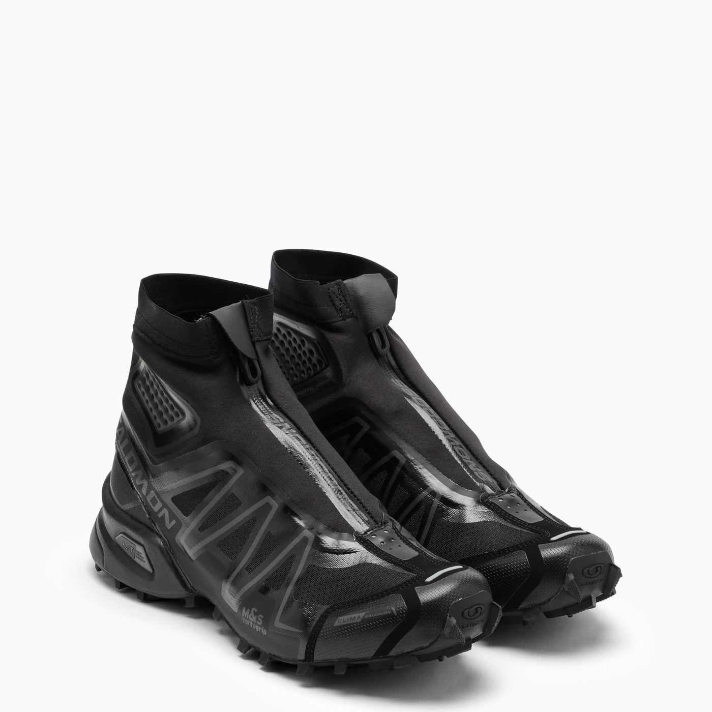 Salomon Black High Trainer In Technical Fabric