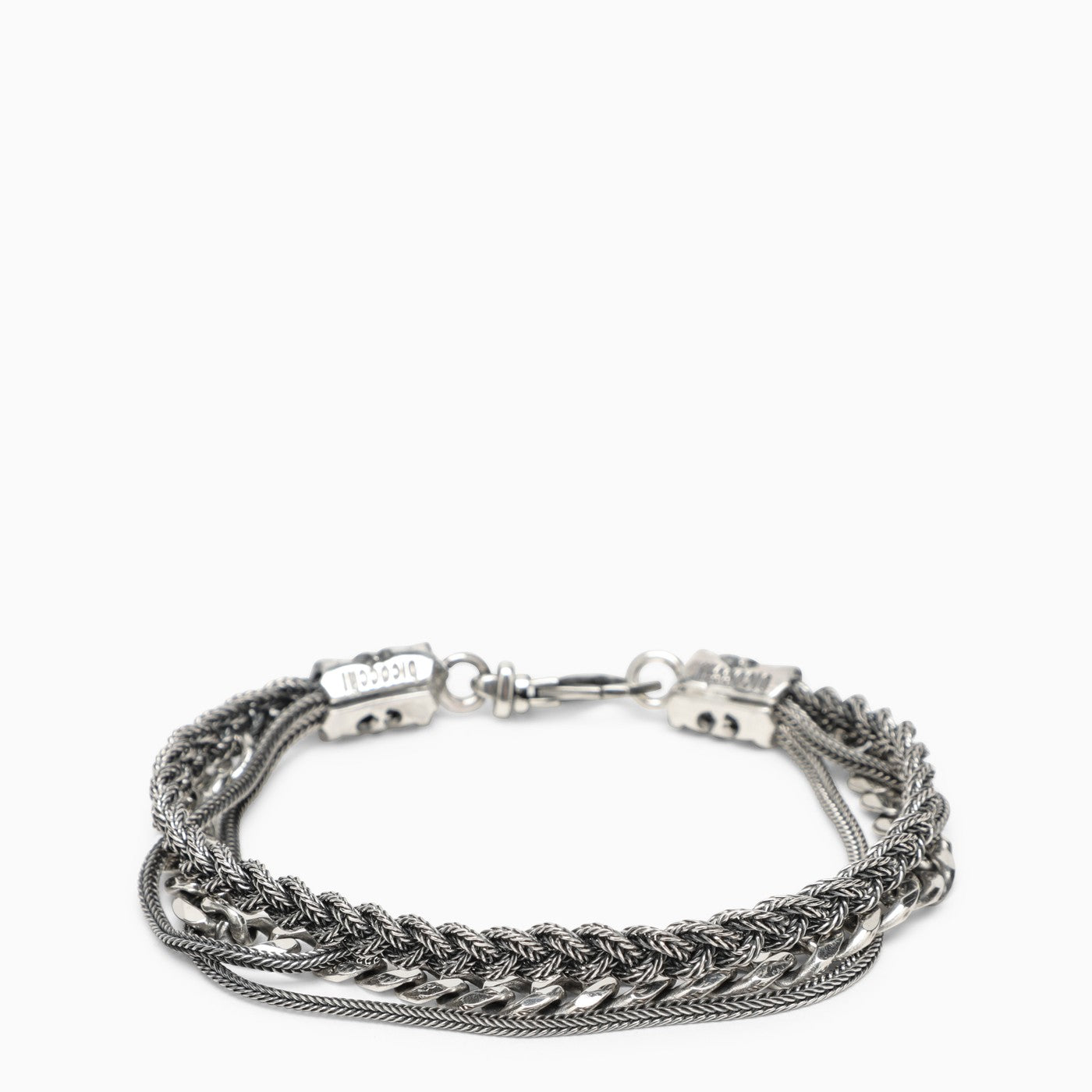 Emanuele Bicocchi Braided Bracelet And Chain In 925 Silver