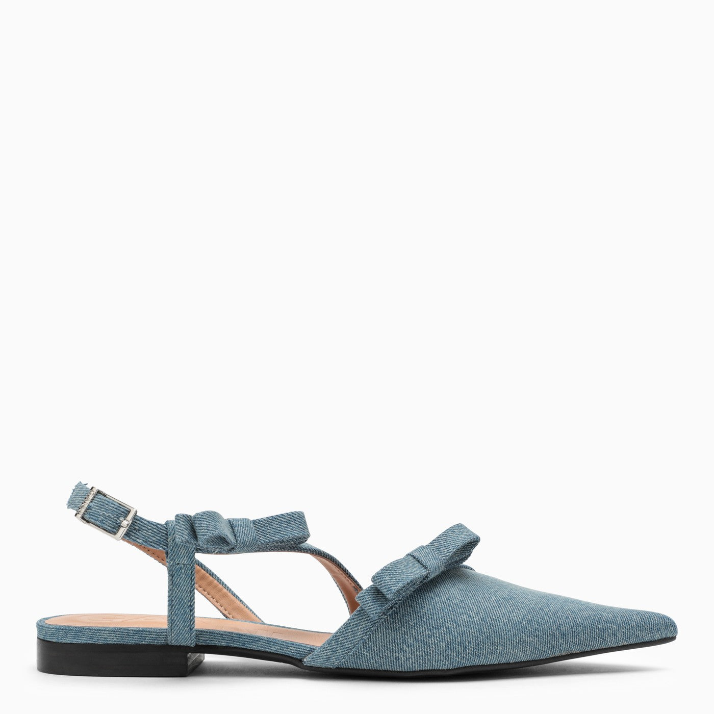 Ganni Denim Slingback With Bows