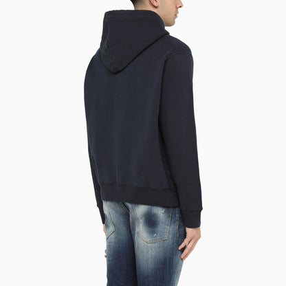 Dsquared2 Dark Blue Cotton Hooded Sweatshirt With Print