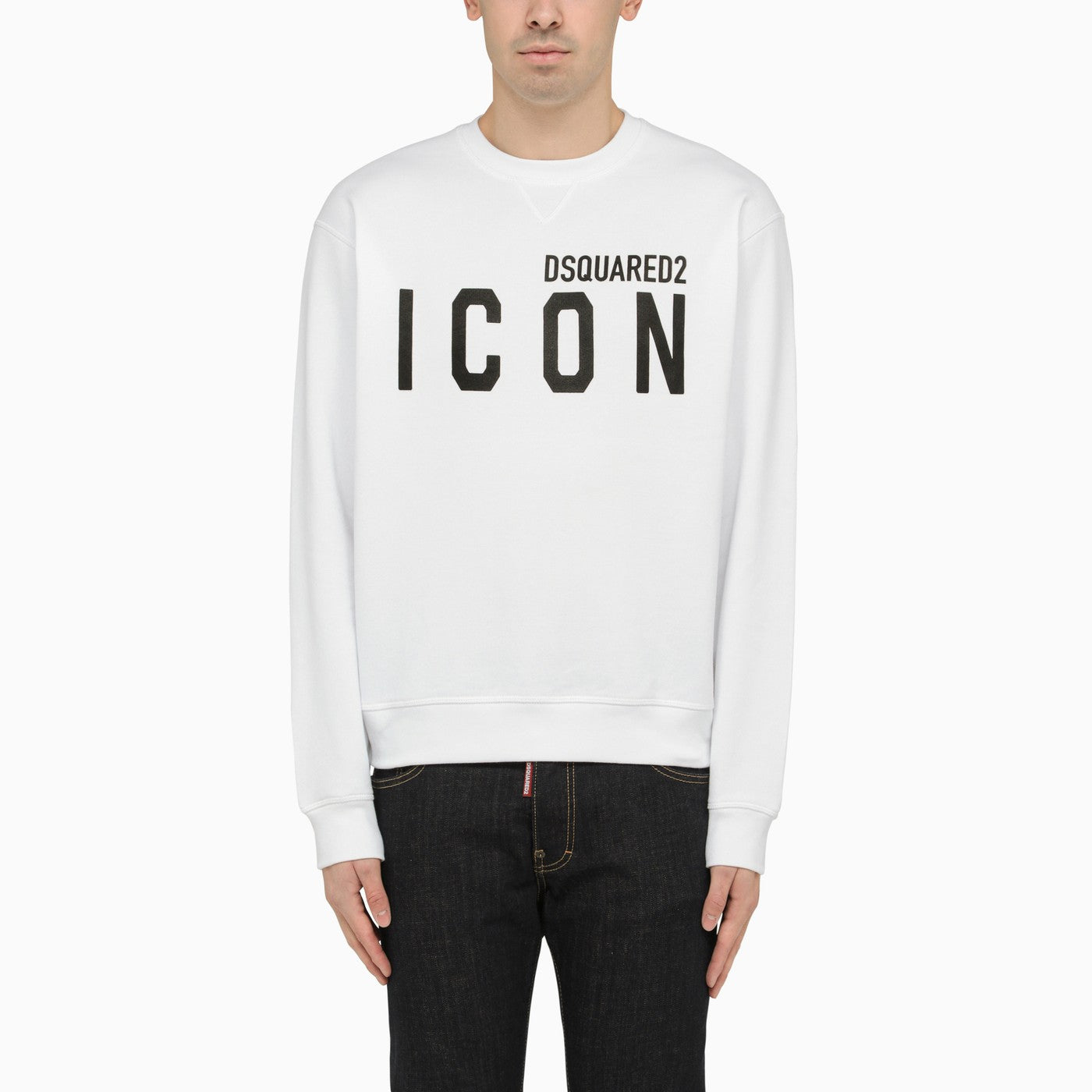 Dsquared2 White Cotton Crew Neck Sweatshirt