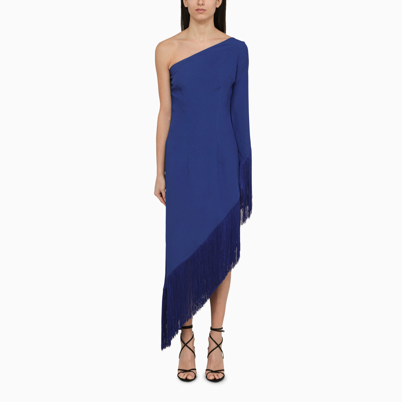 Taller Marmo Electric Blue Aventador Dress With Fringes