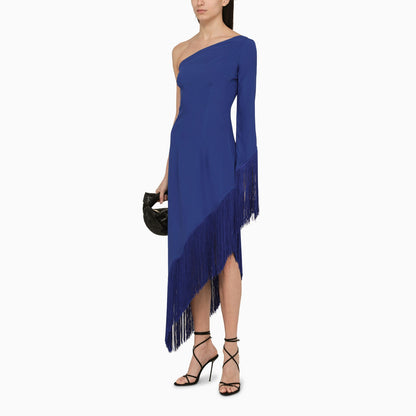 Taller Marmo Electric Blue Aventador Dress With Fringes