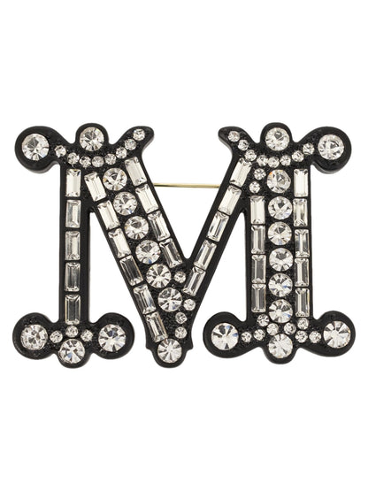 Max Mara Mbrooch Monogram Brooch With Crystals