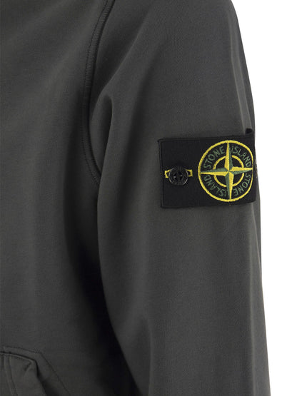 Stone Island Cotton Sweatshirt With Hood And Zip