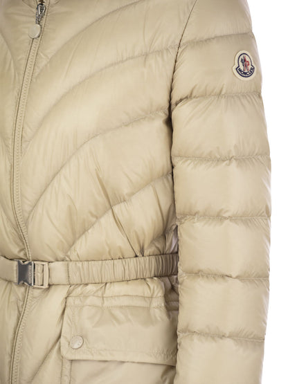 Moncler Argenno Down Jacket With Hood And Belt