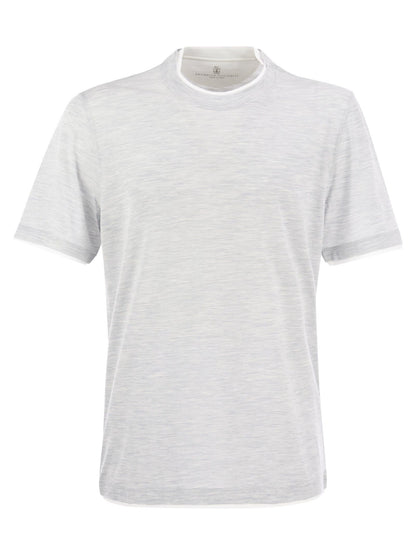 Brunello Cucinelli Slim Fit Crew Neck T Shirt In Lightweight Cotton Jersey