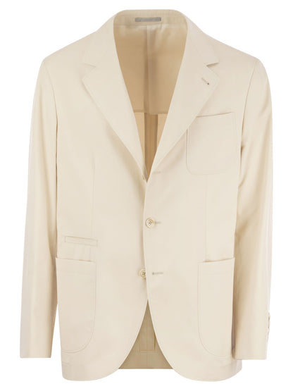 Brunello Cucinelli Cotton And Cashmere Deconstructed Jacket With Patch Pockets